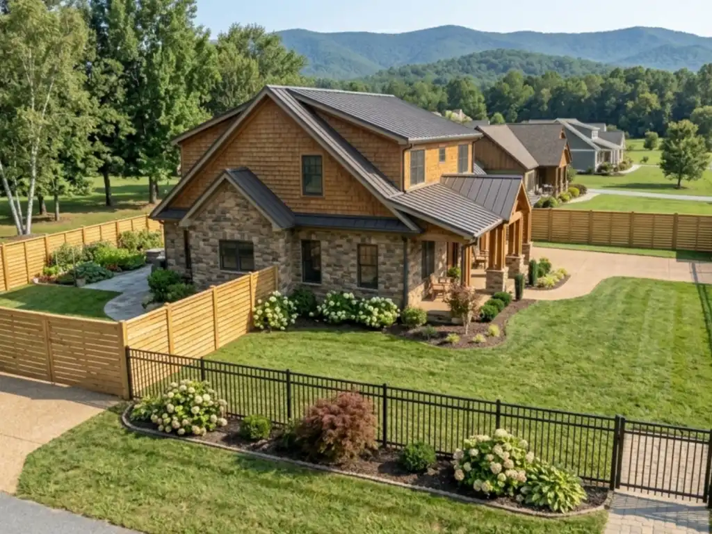 First Fence crew installing fence in Lenoir NC