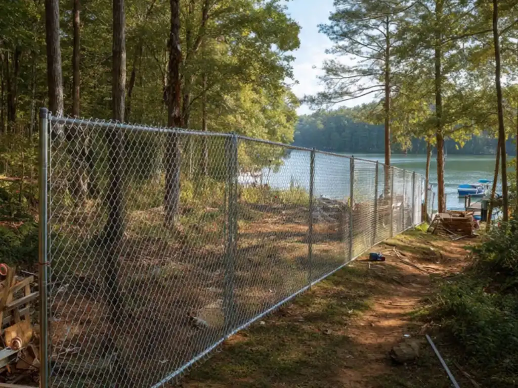 First Fence crew installing fence in Morganton NC