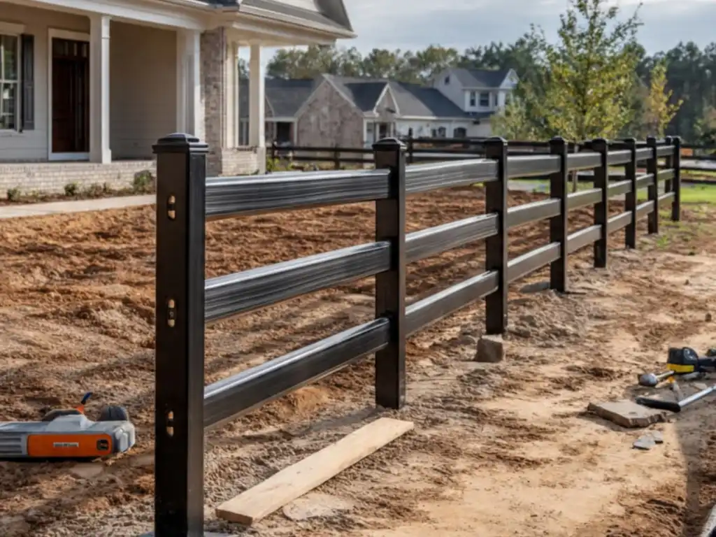First Fence crew installing fence in Mount Holly NC