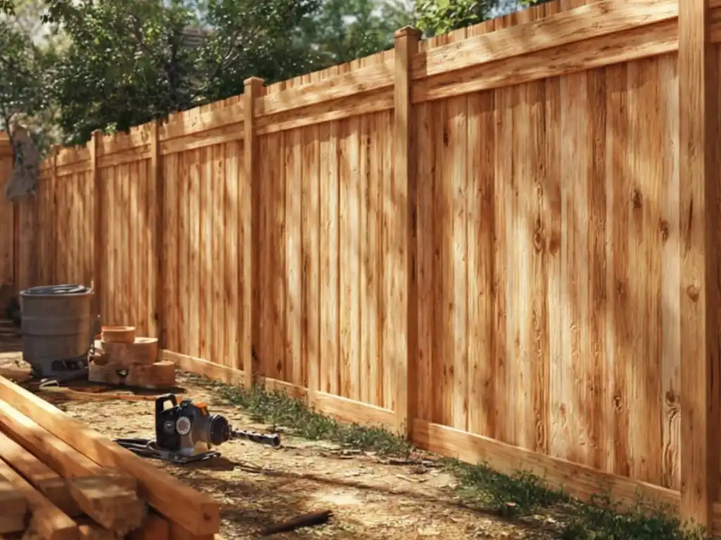 Installed wood privacy fence in Western NC by First Fence